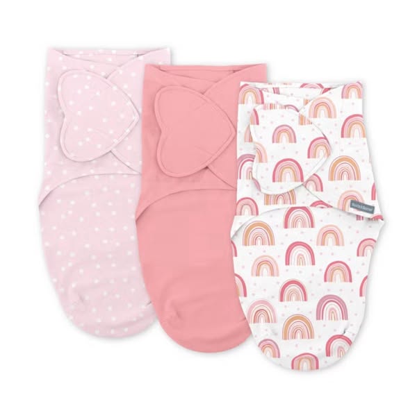 SwaddleMe by Ingenuity Monogram Collection Swaddle Wrap, for Ages 0-3 Months - 3pk