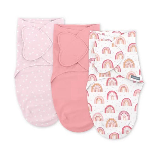 SwaddleMe by Ingenuity Monogram Collection Swaddle Wrap, for Ages 0-3 Months - 3pk