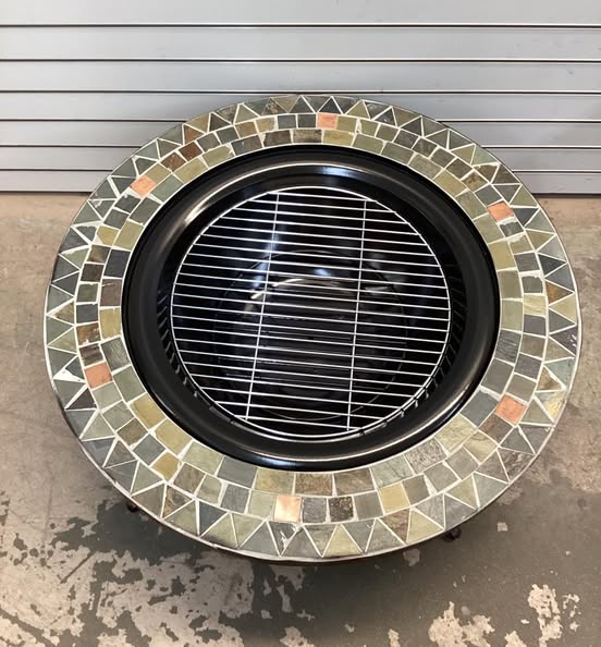 Pleasant Hearth Juniper 34 in. Wood Slate Fire Pit