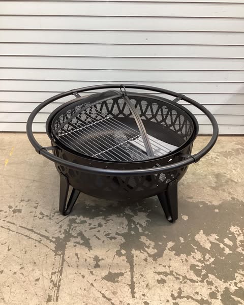 Pleasant Hearth 36-in W Steel Round Portable Wood-Burning Fire Pit