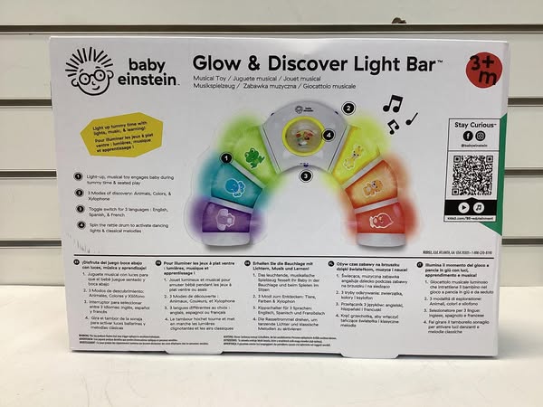 Baby Einstein Glow & Discover Light Bar Tummy Time Toy