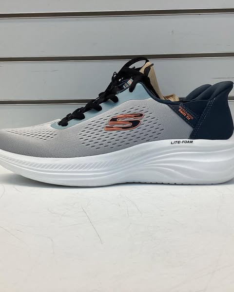 Skechers Men's Hands Free Swift Fit Lite-Foam Sneaker, Size 12, Color Gray/Black