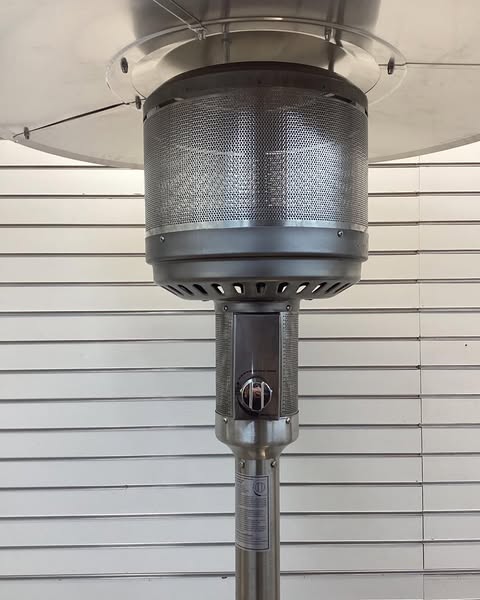 BLACK + DECKER High Efficiency 60,000 BTUs Gas Patio Heater with wheels Stainless Steel