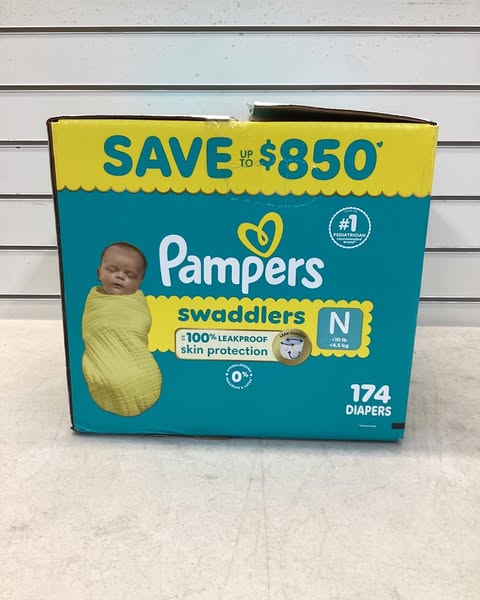 Pampers Swaddlers Diapers, Size Newborn, 174 ct