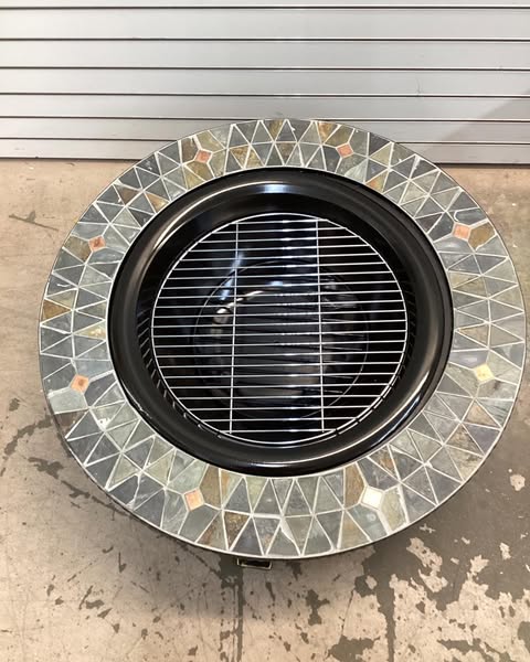 Pleasant Hearth Olivia 34 in. Wood Slate Fire Pit