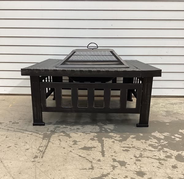Bond 31.89-in W Steel Square Portable Wood-Burning Fire Pit