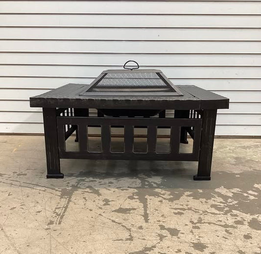 Bond 31.89-in W Steel Square Portable Wood-Burning Fire Pit