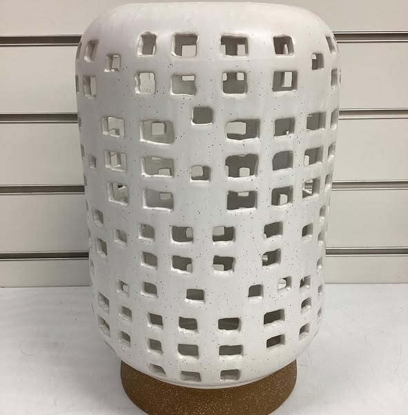 Threshold Pillar Ceramic Lantern Candle Holder White