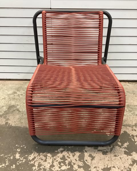 PVC Stackable Patio Lounge Chair Red