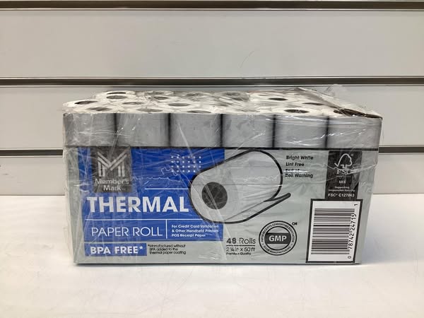 Member's Mark Thermal Receipt Paper Rolls, 2 1/4" X 50' , 48 Rolls