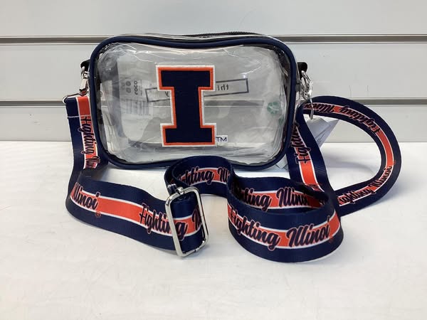 University of Illinois Smu Clear Camera Bag With Chenille Lettering