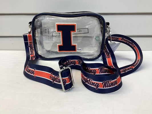 University of Illinois Smu Clear Camera Bag With Chenille Lettering