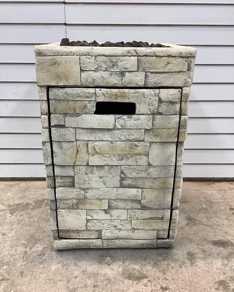 Threshold 16" Stack Stone Column Fire Pit Light Brown