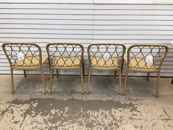 Set of 4 Threshold Britanna Stackable Patio Chairs Beige