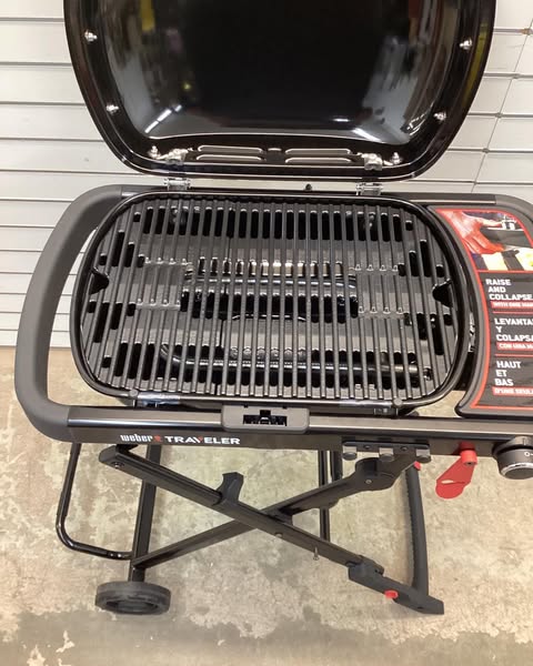 Weber Traveler Compact Portable Propane Gas Grill in Black