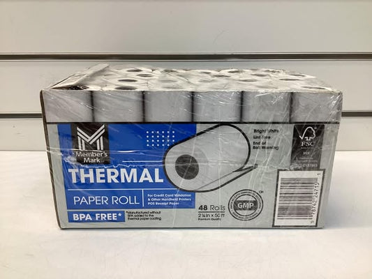 Member's Mark Thermal Receipt Paper Rolls, 2 1/4" X 50' , 48 Rolls