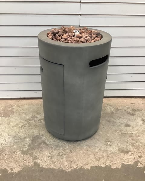 Threshold  25" Pipestone Outdoor Column Fire Pit Gray