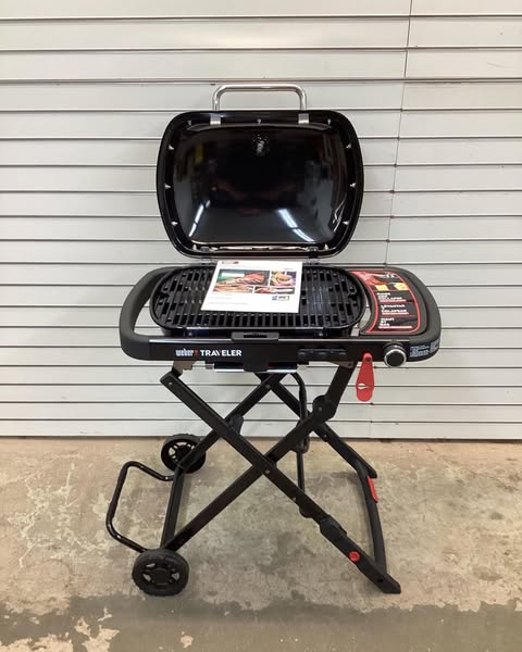 Weber Traveler Compact Portable Propane Gas Grill in Black