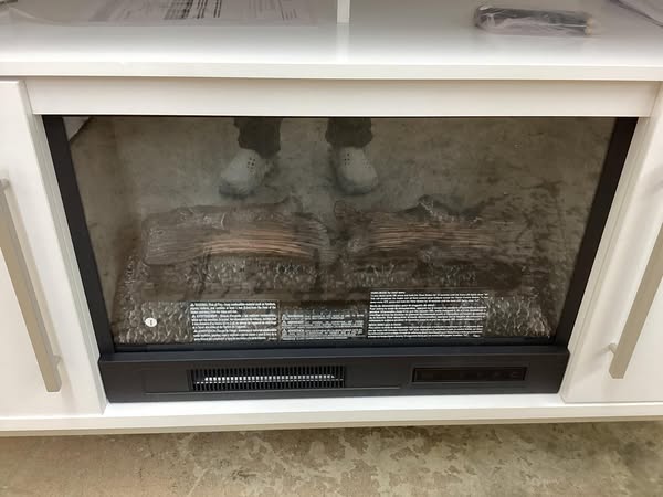 SCOTT LIVING KAPLAN 60 in. Freestanding Media Console Wooden Electric Fireplace in White