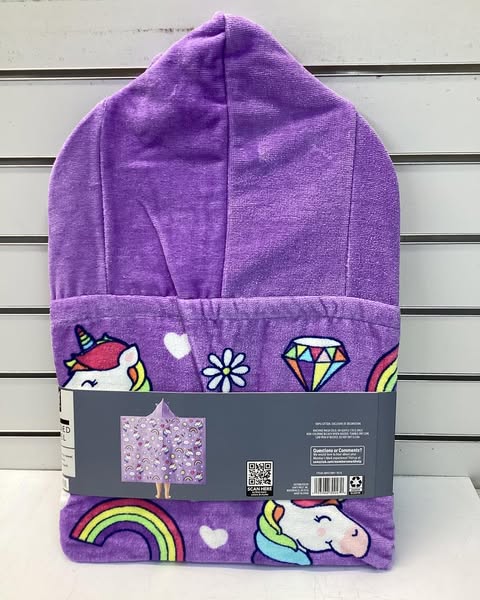 Member's Mark Unicorn 100% Cotton Kids' Hooded Towel With Hand Pockets