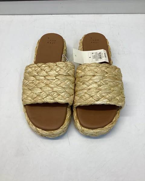 Women's Casey Braided Raffia Platform Slide Sandals, Size 9