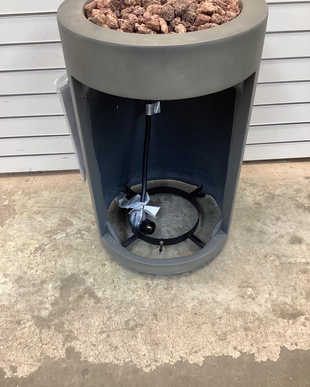 Threshold  25" Pipestone Outdoor Column Fire Pit Gray