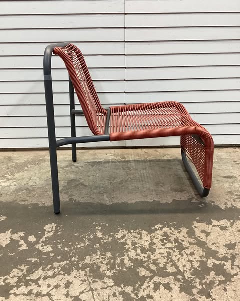PVC Stackable Patio Lounge Chair Red