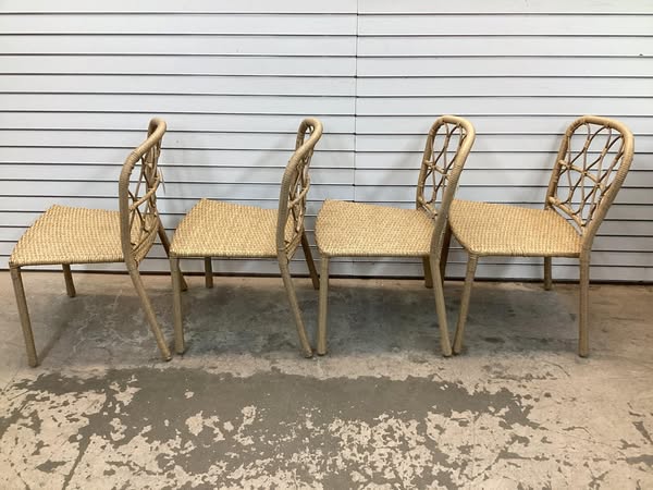 Set of 4 Threshold Britanna Stackable Patio Chairs Beige