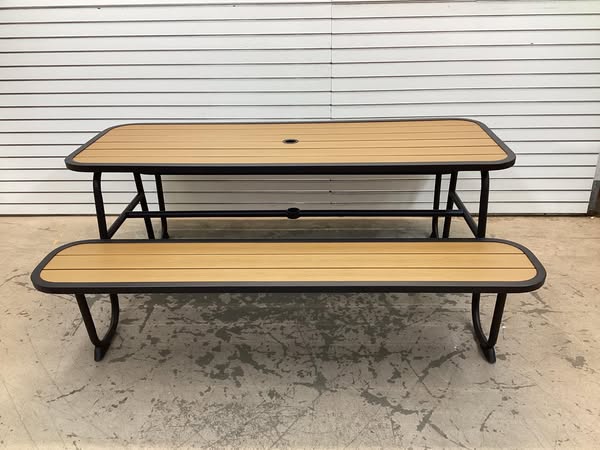 Room Essentials Steel Rust Resistant Picnic Rectangle Outdoor Table Black