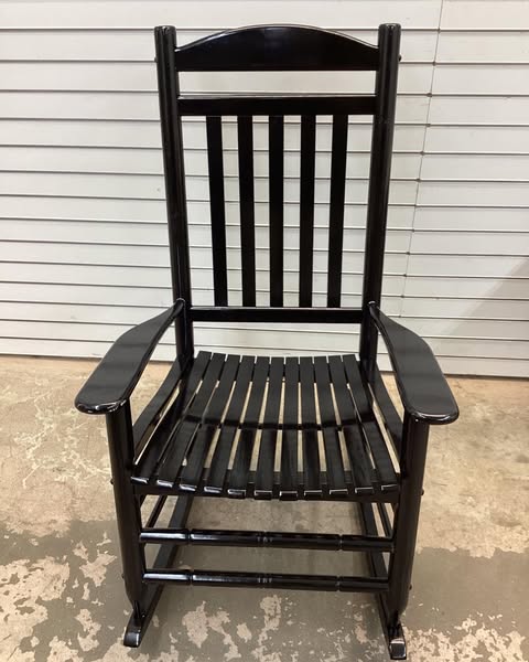 Shine Company Vermont Porch Rocker Black Wood Outdoor Rocking Chair