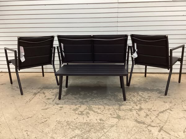 Threshold 4pc Padded Sling Patio Conversation Set Black