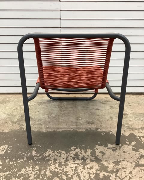 PVC Stackable Patio Lounge Chair Red