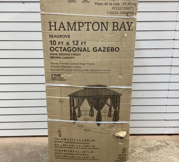 Hampton Bay Seagrove 12 ft. x 10 ft. Octagonal Steel Frame Gazebo
