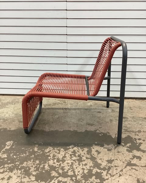 PVC Stackable Patio Lounge Chair Red