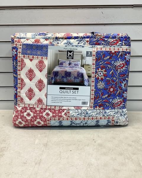 Member’s Mark 3-Piece Printed Quilt Sets, Size Full/Queen, Color Patchwork