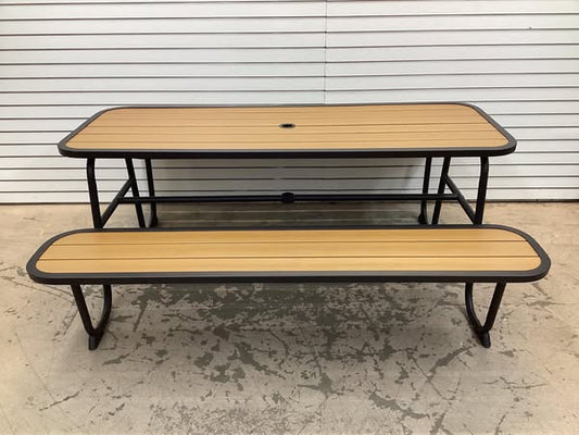 Room Essentials Steel Rust Resistant Picnic Rectangle Outdoor Table Black