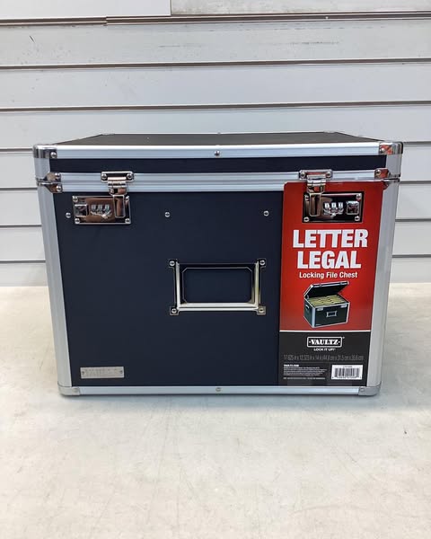 Vaultz Locking Chest, Letter/Legal Size, Black
