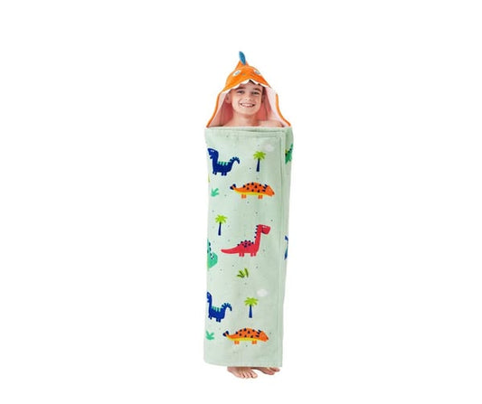 Member's Mark Dino 100% Cotton Kids' Hooded Towel With Hand Pockets