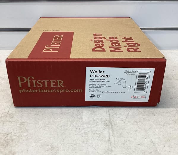 Pfister Weller 2-Handle Roman Tub Trim Matte Black