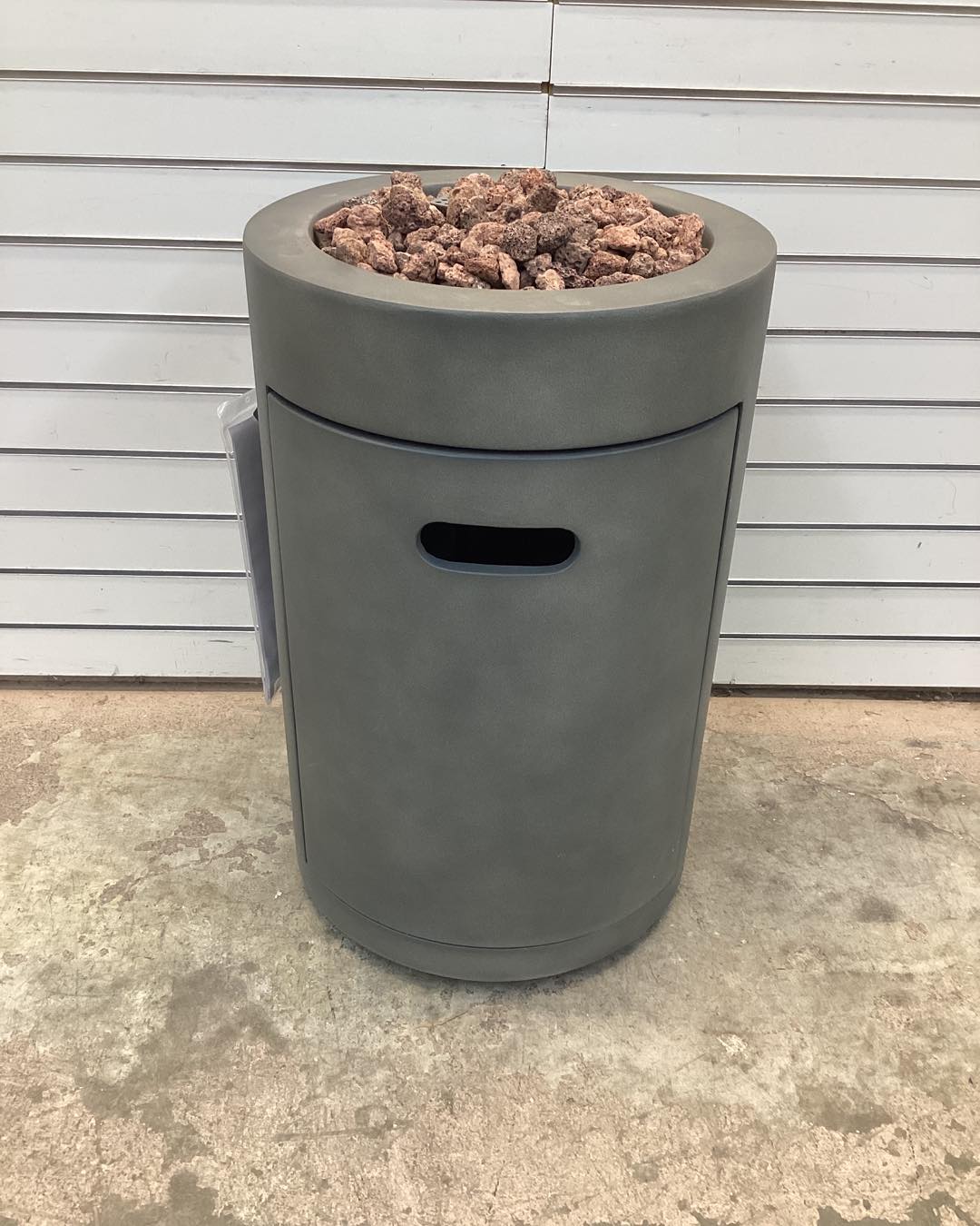 Threshold  25" Pipestone Outdoor Column Fire Pit Gray