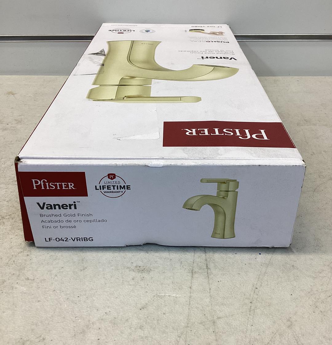 Pfister Vaneri Single Handle Single Hole Bathroom Faucet in Brushed Gold