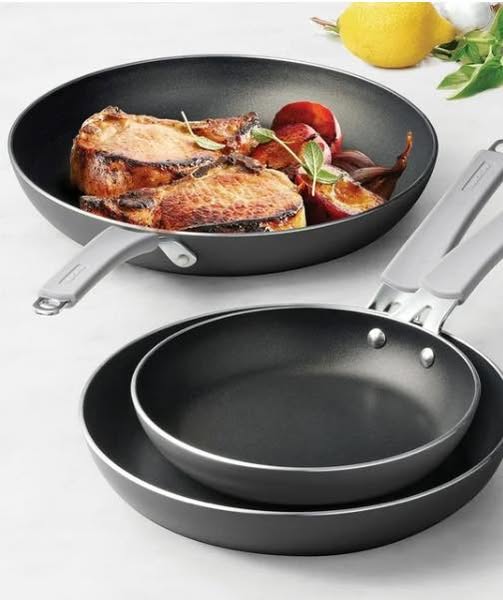 Tramontina 3-Pack Fry Pans with Nonstick Interior, Color Charcoal