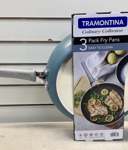 Tramontina 3-Pack Fry Pans with Nonstick Interior, Color Blueberry
