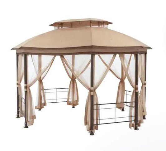 Hampton Bay Seagrove 12 ft. x 10 ft. Octagonal Steel Frame Gazebo