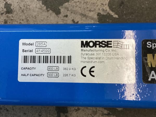 Morse Drum Carrier, 800 lb, 6-1/2In x 2-1/2In