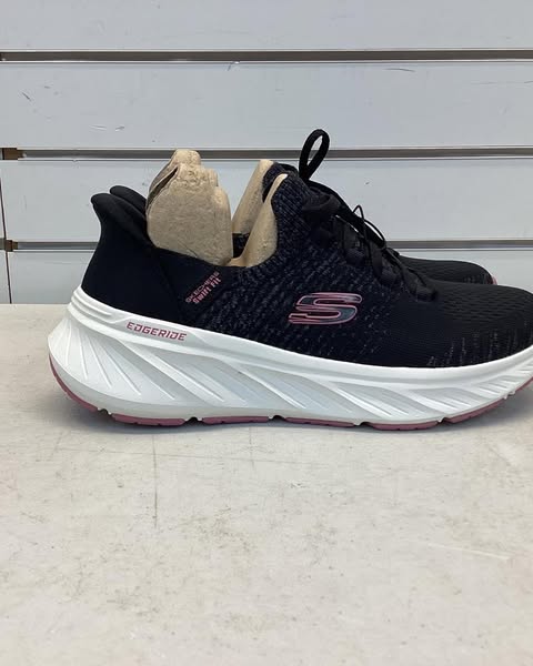 Skechers Women's Hands Free Swift Fit Stretch Knit Sneaker, Size 7.5, Color Black