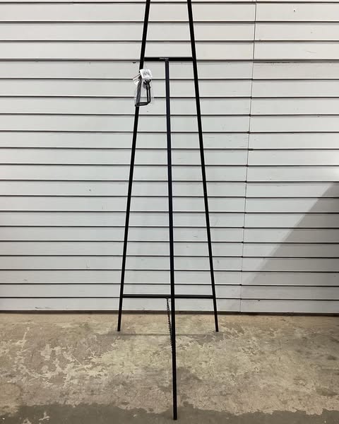 Litton Lane Black Metal Tall Free Standing Adjustable Display Stand 3-Tier Geometric Easel with Chain Support
