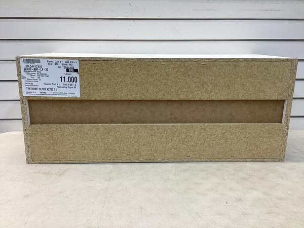 Hampton Bay Courtland 30 in. W x 12 in. D x 12 in. H Assembled Shaker Wall Bridge Kitchen Cabinet in Polar White