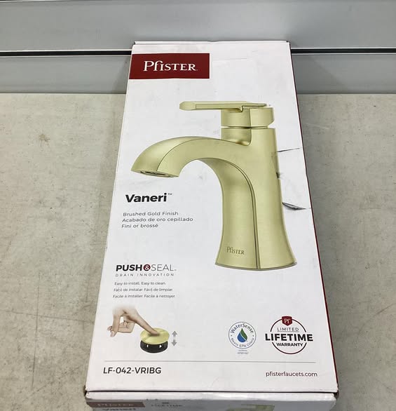 Pfister Vaneri Single Handle Single Hole Bathroom Faucet in Brushed Gold