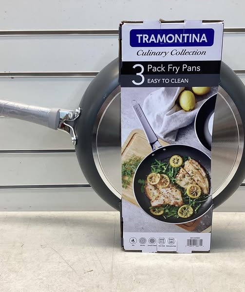 Tramontina 3-Pack Fry Pans with Nonstick Interior, Color Charcoal